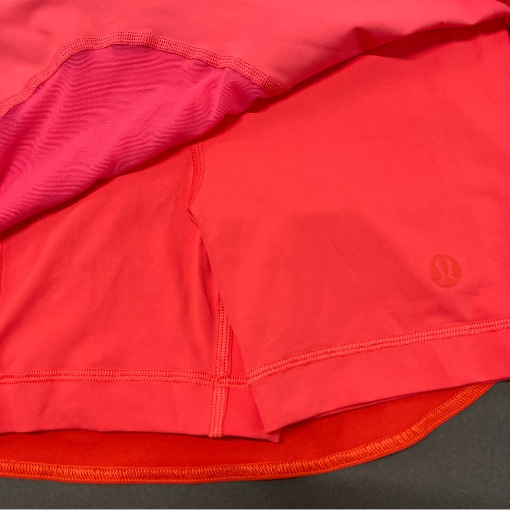 lululemon Tennis Skirt Size 2 Red Pink Asymmetrical Layered High Rise Skirt NWT - Picture 6 of 13